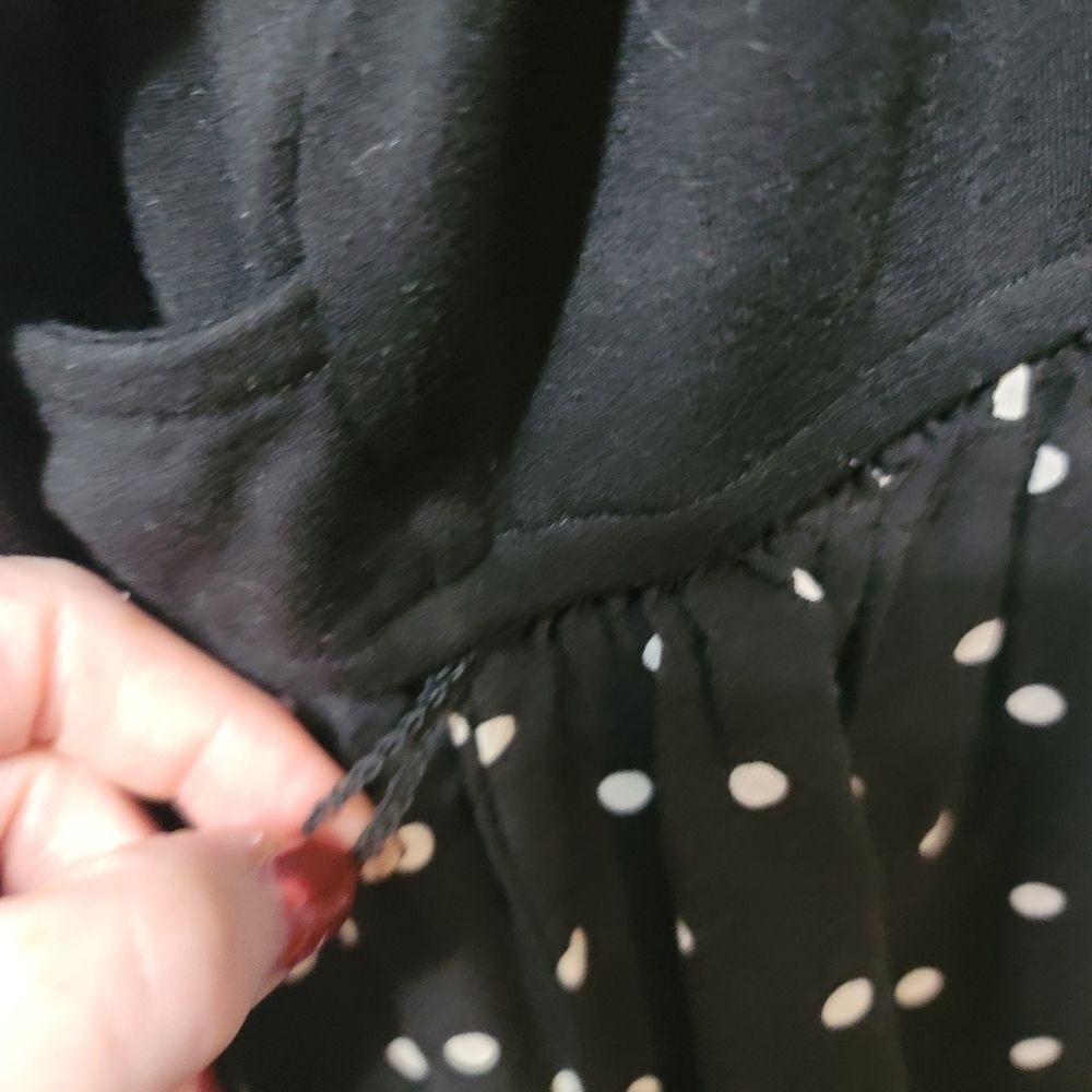 Torrid Mixed Knit Polka Dot Mini Dress With Pockets - Picture 4 of 5